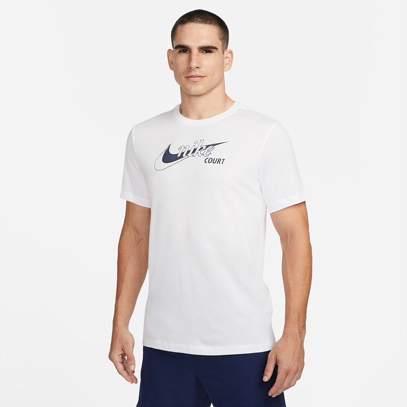 Nike Dri-FIT Swoosh Tennis Tee (M) (White)