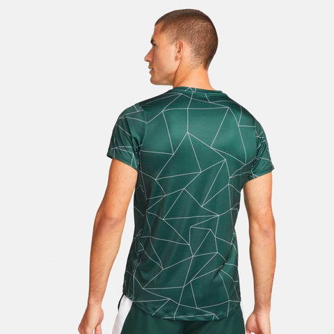 Nike Court Breathe Advantage Printed Top (M) (Dark Green)