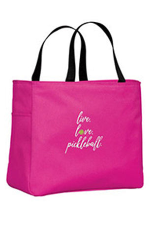 Live, Love, Pickleball Tote (Pink)