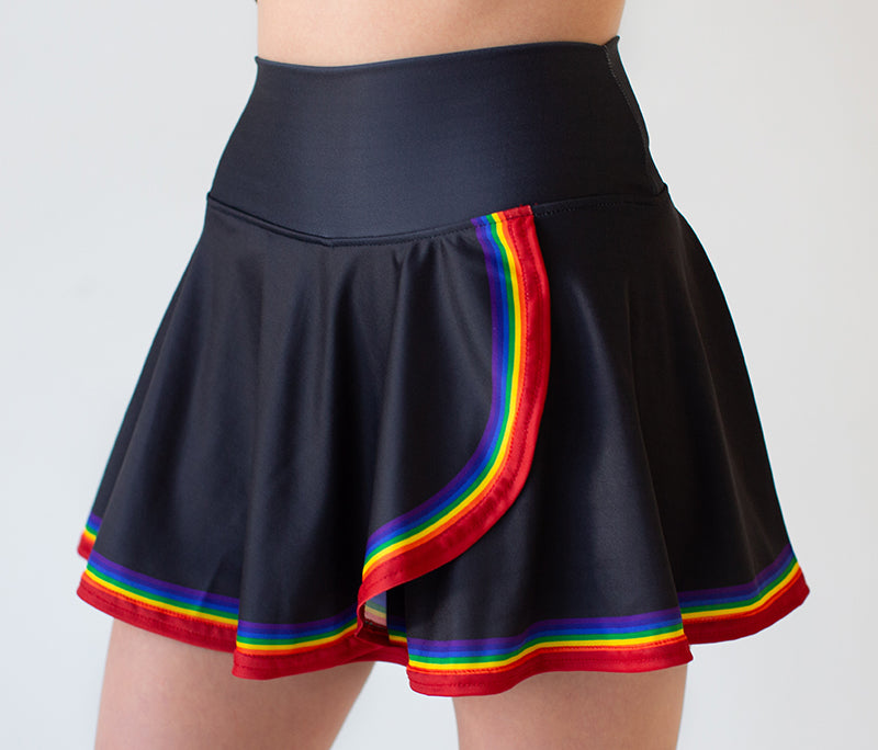 Faye+Florie Navy Rainbow Print Holly Skirt (W) (Navy)