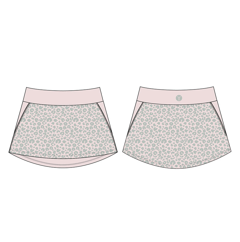 Faye+Florie Leopard Jean Skirt (W) (Blush Pink)