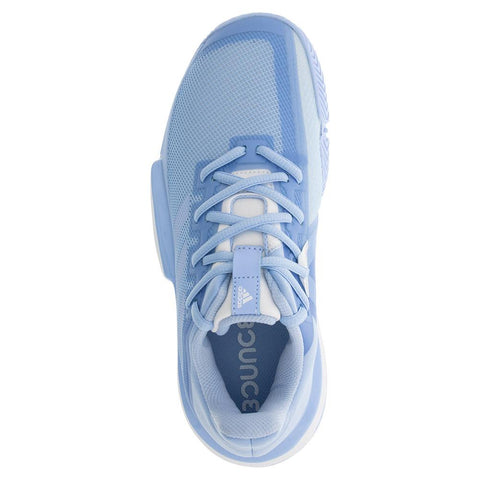 Adidas Women's SoleMatch Bounce Tennis Shoes Glow Blue and White