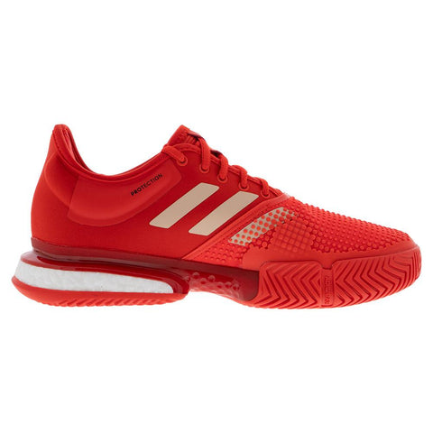Adidas Women's SoleCourt Boost Tennis Shoes Active Red and Soft Powder
