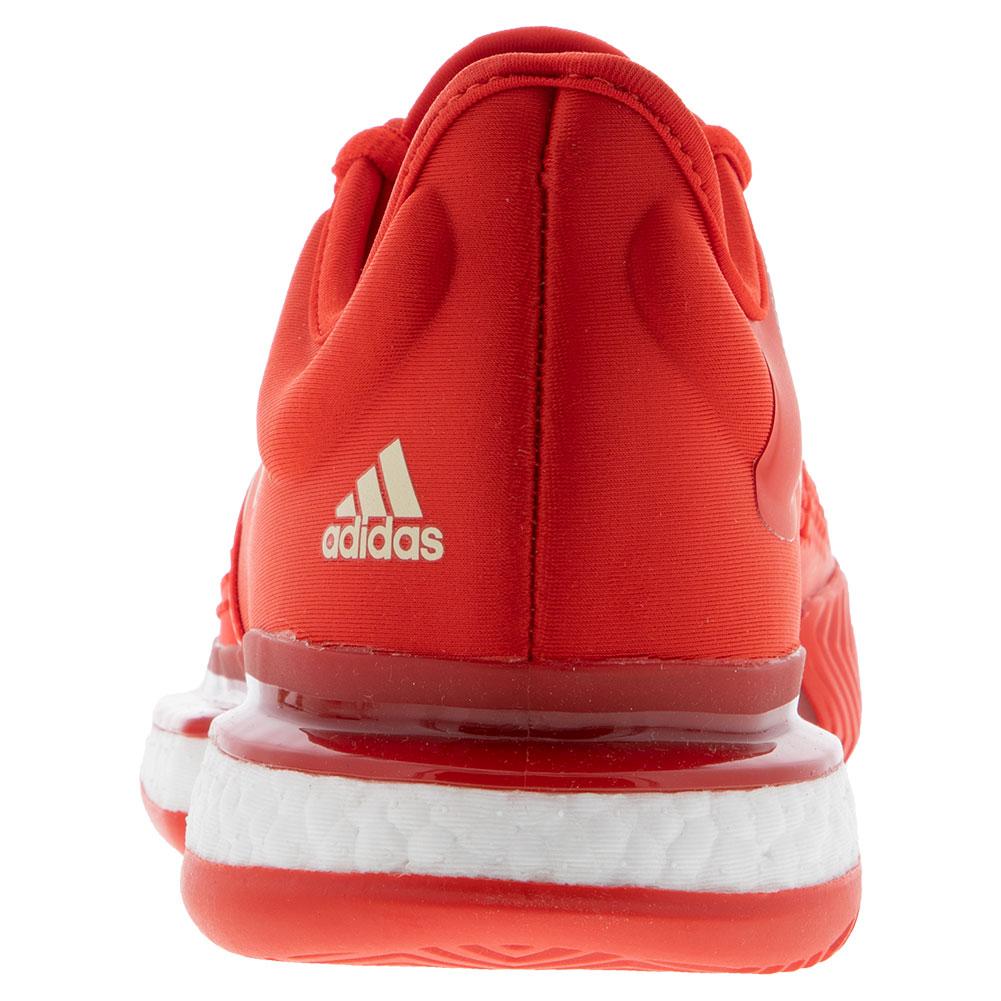 Adidas Women's SoleCourt Boost Tennis Shoes Active Red and Soft Powder