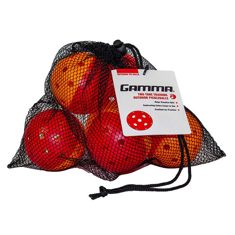 Gamma Two Tone Outdoor Training Pickleball (6x) (Red/Orange)