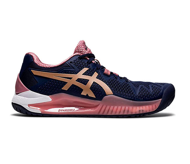 Asics GEL Resolution 8 (W) (Navy) Natural Close-to-the-Ground Feel