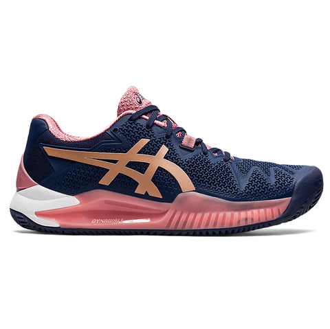 Asics GEL Resolution 8 (W) Clay NVY - High-Performance Recycled Materials