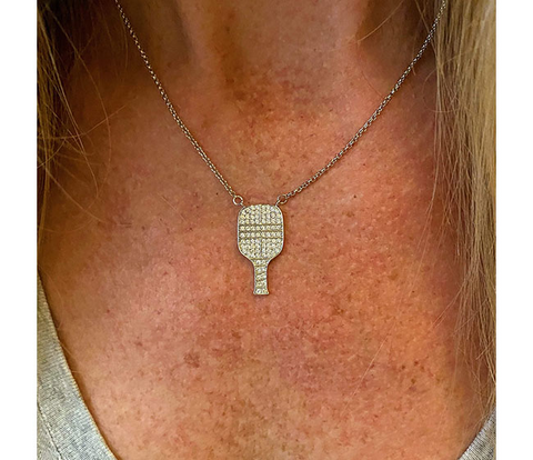 Hit Happy Pickleball Paddle Pendant Necklace