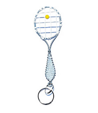 Beaded Tennis Racquet Keychain (Gray)