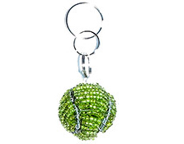 Beaded Tennis Ball Keychain (Lime)