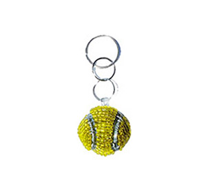 Beaded Tennis Ball Keychain (Yellow)