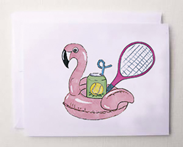 Note Cards "A Day By The Pool Tennis" (10x)