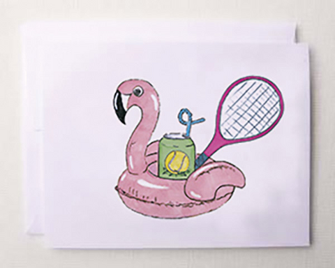 Note Cards "A Day By The Pool Tennis" (10x)
