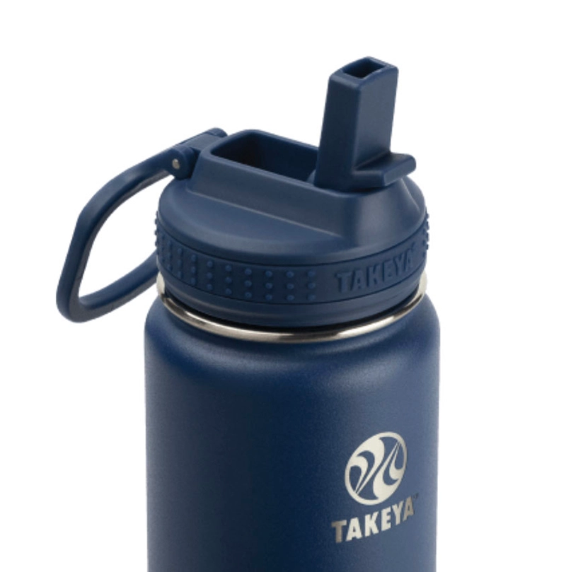 Takeya Actives Stainless Steel Water Bottle w/Straw lid, 32oz Midnight 