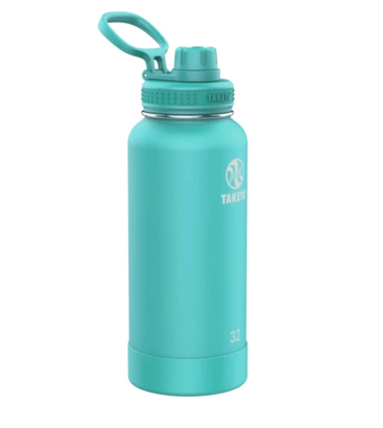 Takeya Pickleball Insulated Water Bottle w/Spout Lid (32oz) (Teal)