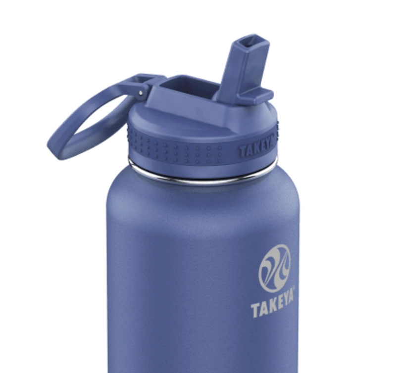 Takeya Pickleball Insulated Water Bottle w/Straw Lid (40oz) (Blue)