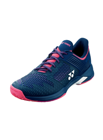 Yonex Women's Power Cushion Sonicage 2 Tennis Shoes Navy and Pink